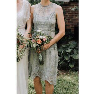 Anthropologie Dress BHLDN Hitherto Lace Embroidered Silk